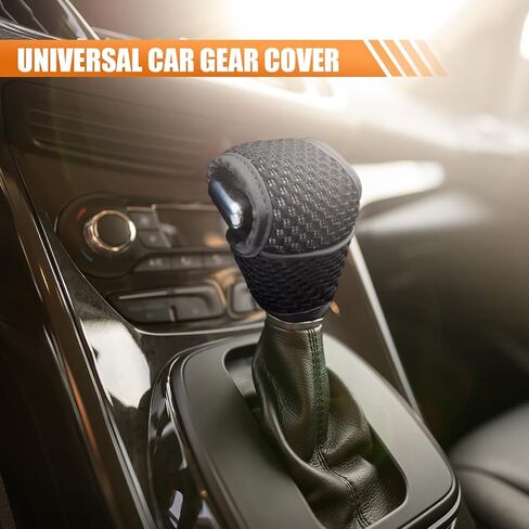 Car Gear Shift Knob Cover, Auto Manual Gear Shift Knob Protector, Anti-Slip Leather Stick Shifting Handle Cover, Car Interior Decoration Accessories Universal for Vehicle SUV Truck (Beige) in Saudi Arabia