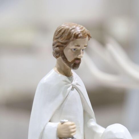 SXSZZXL Nativity Scene Indoor Holy Family Figurines Woodcut Style Jesus Resin Statues Catholic Tabletop Decorations for Christmas Home Decor(Grey) in Saudi Arabia