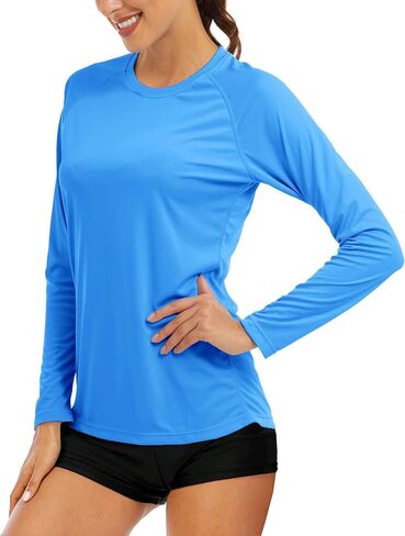 MAGCOMSEN Women's Long Sleeve Shirts UPF 50+ Sun Protection Shirts for Hiking Fishing Workout Rash Guard in Saudi Arabia