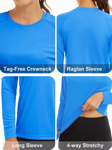 MAGCOMSEN Women's Long Sleeve Shirts UPF 50+ Sun Protection Shirts for Hiking Fishing Workout Rash Guard in Saudi Arabia