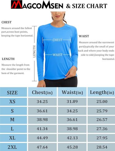 MAGCOMSEN Women's Long Sleeve Shirts UPF 50+ Sun Protection Shirts for Hiking Fishing Workout Rash Guard in Saudi Arabia