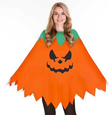 Plus Size Halloween Costumes Woman,Halloween Costumes for Women,Pumpkin Costume,Adult Halloween Costume Women Ponchos in Saudi Arabia