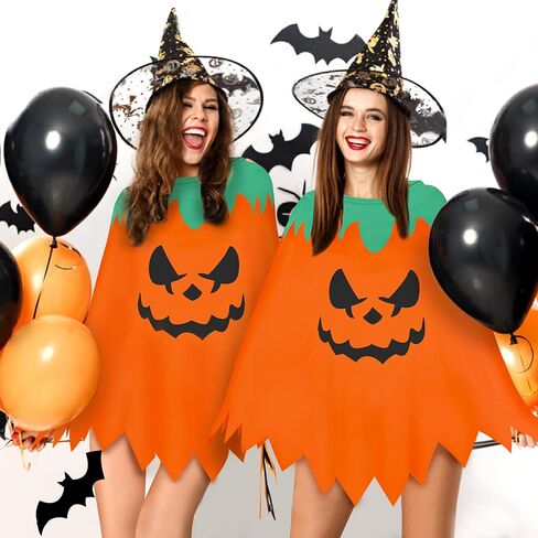 Plus Size Halloween Costumes Woman,Halloween Costumes for Women,Pumpkin Costume,Adult Halloween Costume Women Ponchos in Saudi Arabia