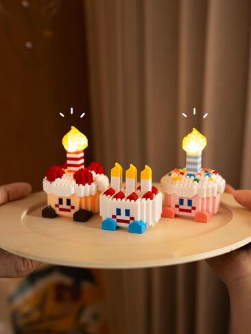 3 Set Happy Cake Party - Cute Cake Series Mini Bricks Micro Building Kit Toys, Desktop Ornaments Compatible with Nano for Kids in Saudi Arabia