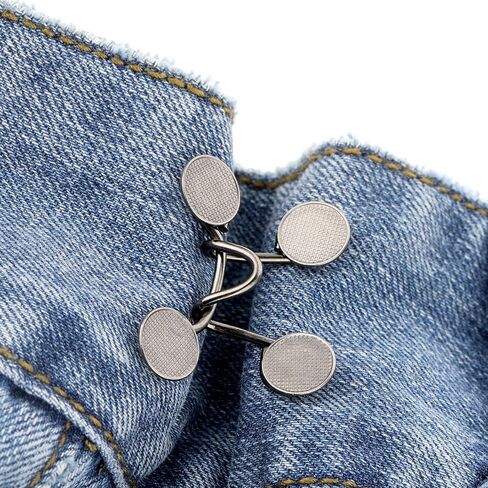 COMNICO Adjustable Waist Buckle Extender Set, 24 Pcs Waist Buckle Extender Tightener Reusable Extra Jean Button No Sewing Replacement Buttons Waistband Extension for Loose Jeans Pant in Saudi Arabia