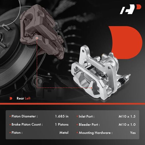مجموعة فرجار قرص الفرامل A-Premium مع دعامة متوافقة مع موديلات مختارة من Jeep - Cherokee 2014 2015 2016 2017 2018 2019 2020 2021 - جانب السائق الأيسر الخلفي in Saudi Arabia