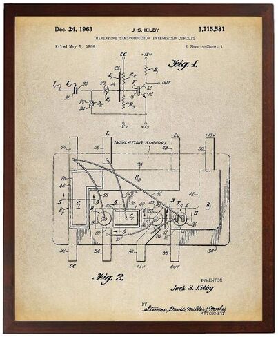 أول ملصق براءة اختراع للدوائر المتكاملة تكنولوجيا الطباعة الفنية ملصق العلوم الفنية طباعة أجزاء الكمبيوتر مهندس كهربائي TNP171 in Kuwait
