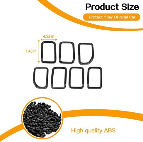 Hoolcar Front Grille Insert Cover Compatible with Jeep Grand Cherokee 2021-2023, Black, 7 Pcs in Saudi Arabia