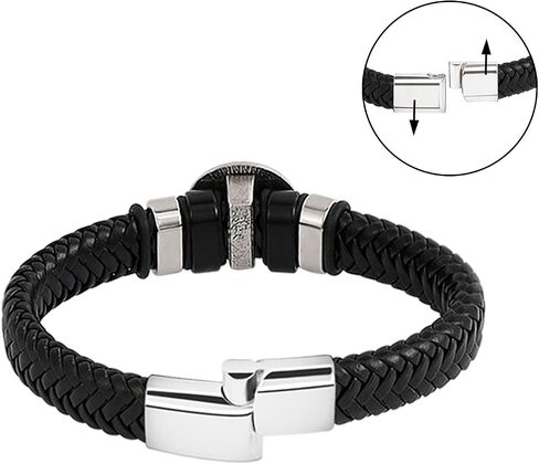 Braided Leather Bracelet for Men Viking Cuff Bangle with Clasp Celtic Jewelry of Talisman in Kuwait