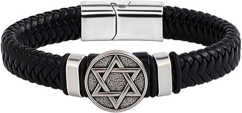 Braided Leather Bracelet for Men Viking Cuff Bangle with Clasp Celtic Jewelry of Talisman in Kuwait
