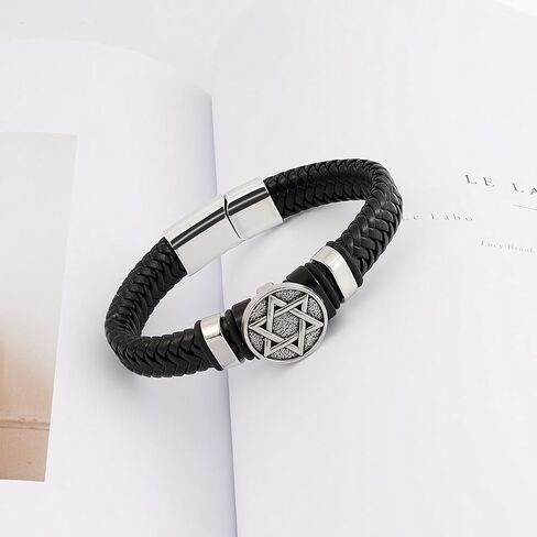 Braided Leather Bracelet for Men Viking Cuff Bangle with Clasp Celtic Jewelry of Talisman in Kuwait