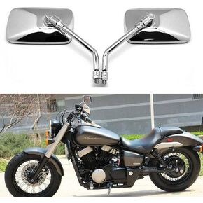 Motorcycle Rectangular Steel Rearview Side Mirrors 10mm Thread Compatible with Shadow ACE Aero Spirit VLX600 750 1100