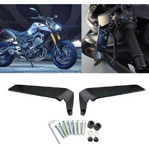 FOR MT-09 2020-2021-2022-2023- 2024 Invisible Rearview Mirror Wind Wing Rearview Mirror Adjustable 360° Sports Rearview Mirror Suitable MT09 Motorcycle Accessories (blue lens)