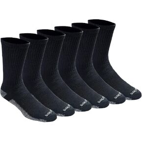 جوارب Dickies الرجالية متعددة العبوات Dri-Tech 2.0 للتحكم في الرطوبة بقفل الكعب، أسود، مقاس الحذاء: 6-12