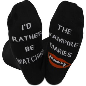 GJTIM 2 PAIRS Novelty Vampire Inspired Socks Gift For TV Show Fans