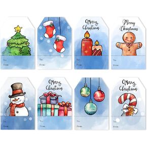 Christmas Gift Tags Stickers, 96Pcs Christmas Gift Labels Stickers, Self-Adhesive Christmas Name Tags for Xmas Gifts Wrap Presents Boxes Decoration, 2 x 3 Inch, Santa Claus Gift Stickers Labels
