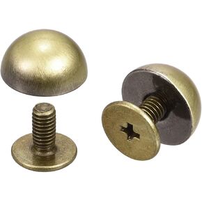 uxcell Screw Back Rivets, 12 Sets 8x5mm Round Studs Rivet Leather Studs Spike for Purse Handbag Leather Craft, Silver Tone