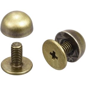 uxcell Screw Back Rivets, 12 Sets 8x5mm Round Studs Rivet Leather Studs Spike for Purse Handbag Leather Craft, Silver Tone