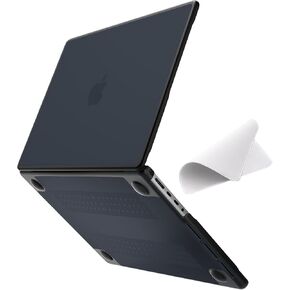 Anti-Cracking Case Compatible with MacBook Pro 14 inch M3 A2992 A2918 M2 A2779 M1 A2442 Pro/Max, 2023 2021 Release, Black TPU Edge & Hard PC Shell, Matte Black