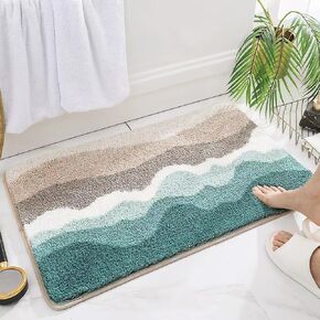 Seaside Beach Latch Hook Rug Kits Set for Adults and Starter Crochet Hook Cushion Floor Mat Sofa Seat Cushion Crocheting Kits with Preprinted Canvas Crochet Yarn Carpet Kits Home Decor 52X38CM