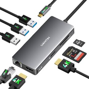 USB 3.0 to Ethernet Adapter Gigabit | 3-Port USB-A 3.0 Hub with 10/100/1000 RJ45 Adapter,Aluminum 4-in-1 USBA to LAN Network Converter for Surface Pro,Chromebook,Dell and Laptop