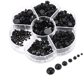 Yetaha 500PCS Black Plastic Round Eyes, Flatback Eyes, Craft Doll Eyes for Stuffed Crochet Animals Teddy Bear DIY Craft Doll Making Supplies
