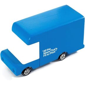 CANDYCAR® Wooden Diecast Collection - New York Times Delivery Van, Premium Handcrafted Beech Wood Toy Car
