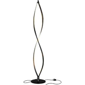 Brightech Twist Floor Lamp, Bright Tall Lamp for Offices, Modern LED Spiral Lamp for Living Rooms, Dimmable Standing Lamp with Sturdy Base for Bedroom Reading, Great Living Room Decor - Silver