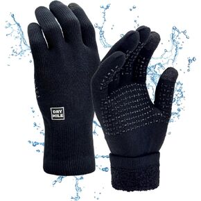 DRYMILE Alpine Waterproof Gloves - Warm Thermal Fleece Touchscreen Winter Gloves for Men & Women - Work, Hiking, Skiing, Running, Biking, Riding Glove. Ideal for Cold Weather (S-XL, Black)