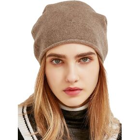 Women's 100% Pure Cashmere Beanie in a Gift Box, Knitted Winter Cap, Warm Soft and Comfortable Ski Cap.