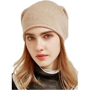 Women's 100% Pure Cashmere Beanie in a Gift Box, Knitted Winter Cap, Warm Soft and Comfortable Ski Cap.