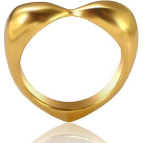 JINHUI Rings for Women, 18K Gold Plated Heart Shaped Women’s Chunky Rings for Wedding Engagement Statement Promise Anniversary Band Rings