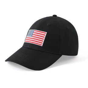 REORIA Classic America Baseball Adjustable Red Men Women USA Flag Cotton Trucker Hat Cap Patriotic