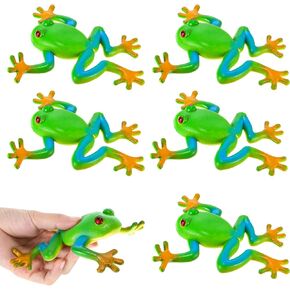 HyDren 6 Pieces Frog Toys Realistic Frog Figurines Simulation Frog Animal Model Soft Stretchy Spoof Vent Stress Toy TPR Tree Frog Frog Party Decorations for Relief Stress Party Favor