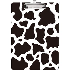 Cute Cow Print Clipboard A4 Letter Size Plastic Decorative Clipboards for Teacher,Nurse Doctor Student and Kid Cute Design for Standard Size 12.5 x 8.7