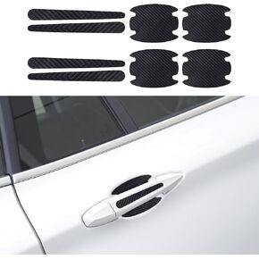 4pcs Car Door Handle Scratch Protectors, Door Handle Paint Protection Film, TPU Carbon Fiber Texture Door Bowl 3D Sticker, Car Accessories Universal for Most Cars (Blue)