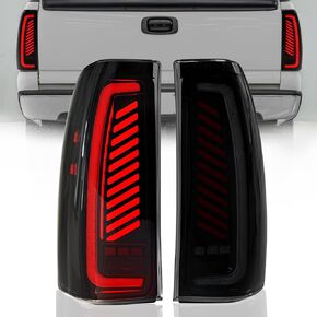 Sequential LED Tail Lights for 1999-2002 Chevy Silverado 1500/2500 & 1999-2006 GMC Sierra 1500/2500/3500 with Start-Up Animation, Dynamic Turn Signals, Brake Light,Reverse Light -Smoked