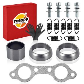 Exhaust System Repair Kit for 2008-2010 Polaris RZR 800 - Replace OEM Parts 5250091, 5811511, 3610047, 7041687, 7041789 with Muffler, Pipe, Manifold, Gasket & Spring.Electroplated Black Rust-Proof