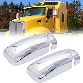 Chrome Door Mirror Covers Fit for Kenworth T660, A Pair Chrome Side Mirror Covers Fit for Kenworth T660 T170 T270 T370 T440 T470 T800 T600 (Driver Side and Passenger Side)
