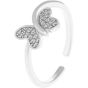 Crystal Butterfly Finger Ring for women Butterfly Knuckle Ring Gold Knuckle Stacking Ring Personalized Finger Ring Adjustable Ring Jewelry for Girls Gift