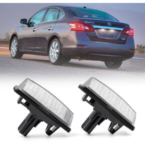 LED License Plate Light Replacement for 2013-2018 Nissan Altima Pathfinder, 2014-2019 Nissan Sentra Versa Note, OEM Fit 6000K Xenon White 18-SMD Canbus Error Free Led Tag Lights Assembly