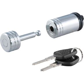 CURT 23520 Chrome Trailer Tongue Coupler Lock, 1/4-Inch Pin Diameter, Up to 7/8-Inch Span