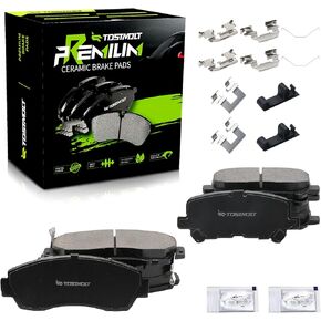 New 8pcs Complete Front+Rear Super Quiet Shimmed Slotted Ceramic Disc Brake Pads Set w/Installation Hardware Compatible With 11-17 Honda Odyssey
