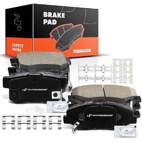 A-Premium Front and Rear Ceramic Disc Brake Pads Set Compatible with Select Honda and Acura Models - Accord 2003-2007, Civic 2012-2015, ILX 2013-2015, with Hardware, 8 Pcs