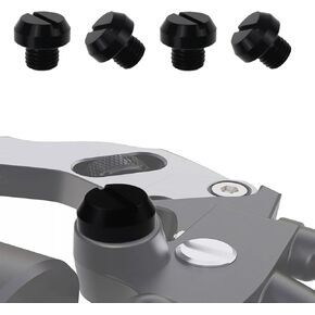 4 Pcs Motorcycle Mirror Hole Plugs M8x1.25,Universal Mirror Hole Screw Bolts,Rearview Mirror Anti-Rust Hole Plug Screw for Yamaha Kawasaki Honda Suzuki Ducati (Black M8,2 Regular+2 Reverse)