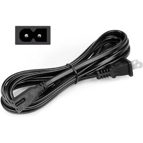 2 Prong AC Power Cable Cord 6Ft Compatible with Brother, Singer, White, Baby-Lock, Viking, Pfaff Sewing Machines
