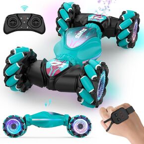 Remote Control Car, Gesture Sensor RC Stunt Cars Toys for Boys Age 6 7 8 9 10 11 12+ Years Old, 2.4GHz 4WD RC 360° Flips Off Road Vehicle Toy with Lights/Music, Gifts for Kids Girls