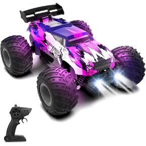 Sjpzwcrl Remote Control Car Toy Truck: - Hand Controlled Monster Truck Toys RC Car Electric Rock Crawler RC Truck with Headlights and Colorful Toy Cars Body Lights for Boy Kids