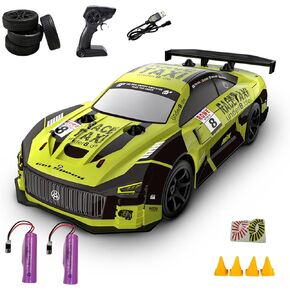 Q165 RC Drift Car, 1:20 Scale Remote Control Car, 4WD RC Cars, High Speed Drift Car with LED Lights and Drift Tires for Adults, 30km/h Fast RC Racing Car (Red)