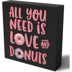 Funny Kitchen Decor Rustic Kitchen Decorations Wood Sign Desk Decor Farmhouse Black Wooden Box Sign for Home Dining Room Coffee Shelf Table Bar Living Room Counter Housewarming Gift